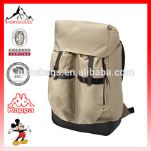 Fashion leather-trimmed canvas backpack for outdoor adventures (ES-Z329)